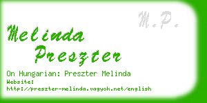 melinda preszter business card